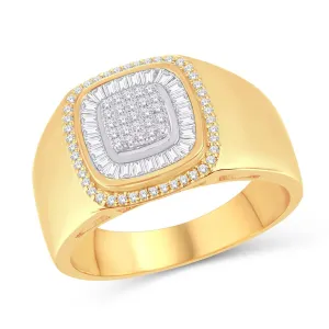 10 Karat Yellow Gold 0.48 Carat Diamond Square Men's Ring-0325746-YG