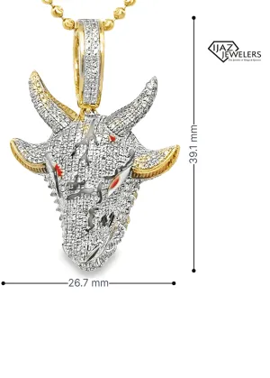 10K Gold 1.35 CTW diamond Goat Charm