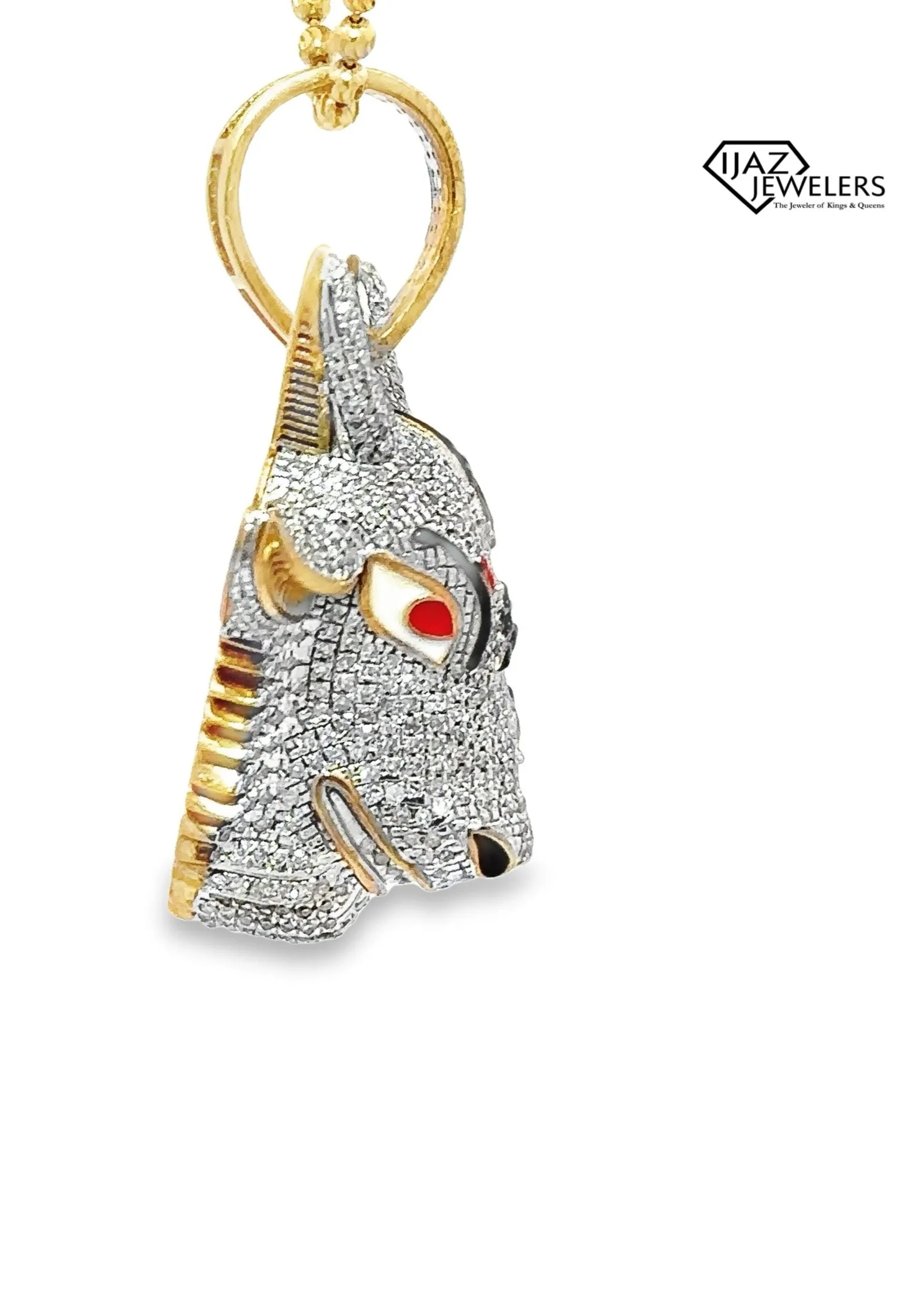 10K Gold 1.35 CTW diamond Goat Charm