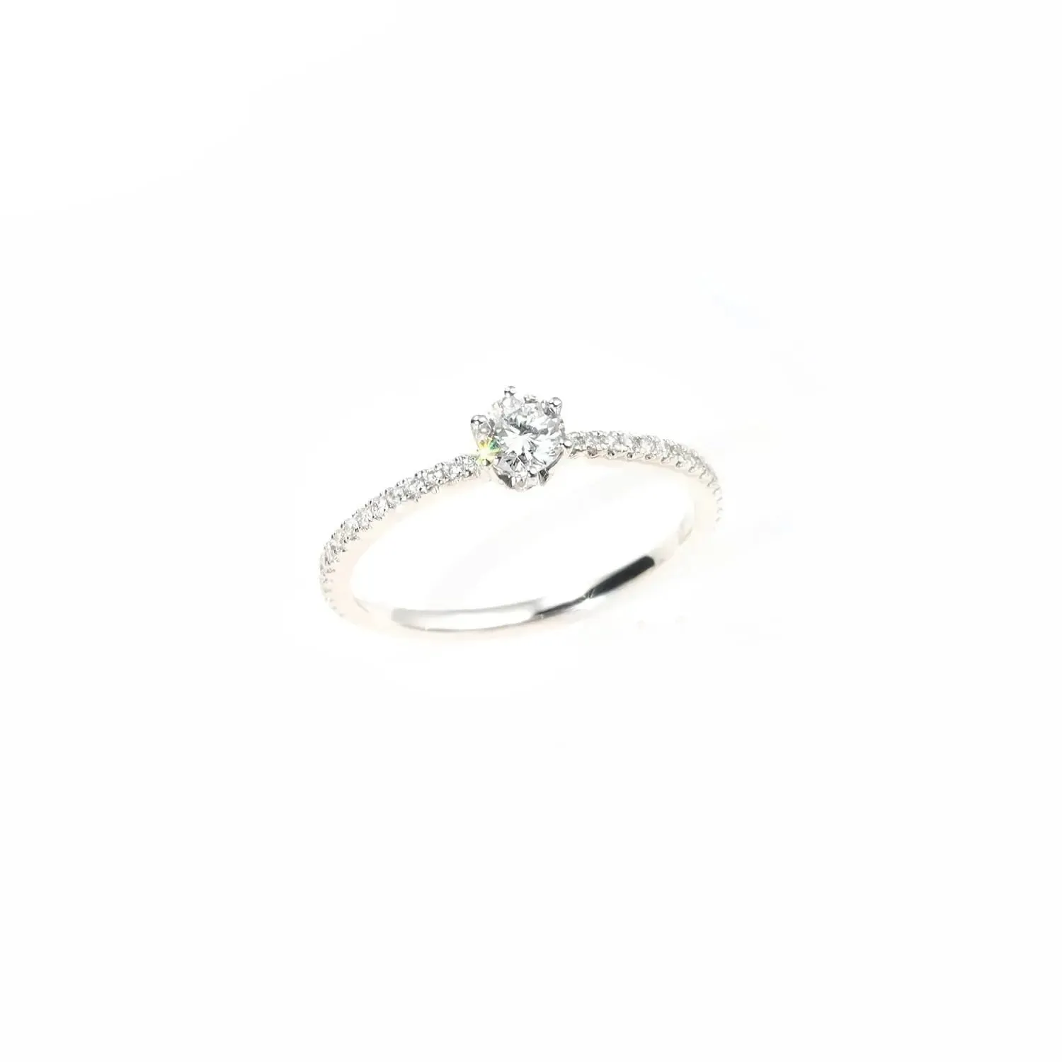 10k White Gold Moissanite Ring 0.43ct Total