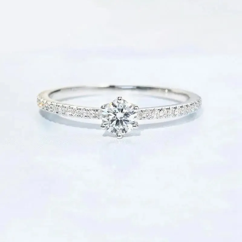 10k White Gold Moissanite Ring 0.43ct Total