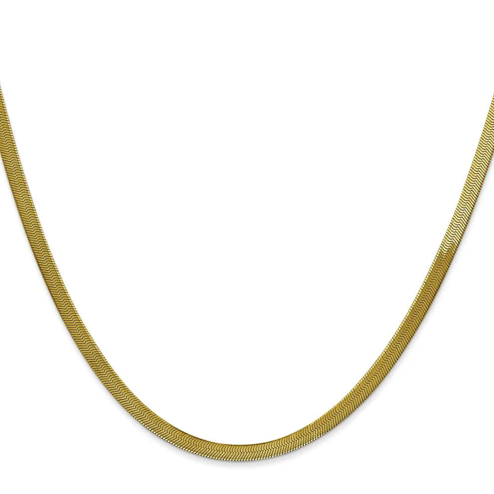 10KT Yellow Gold 16-inch 3MM Herringbone Chain