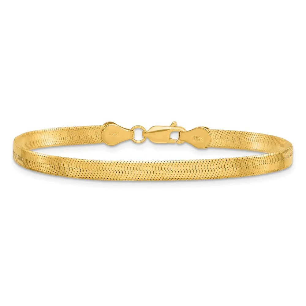 10KT Yellow Gold 8-inch 4MM Herringbone Bracelet