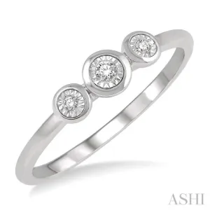 1/20 Ctw Triple Circle Round Cut Diamond Promise Ring in 10K White Gold