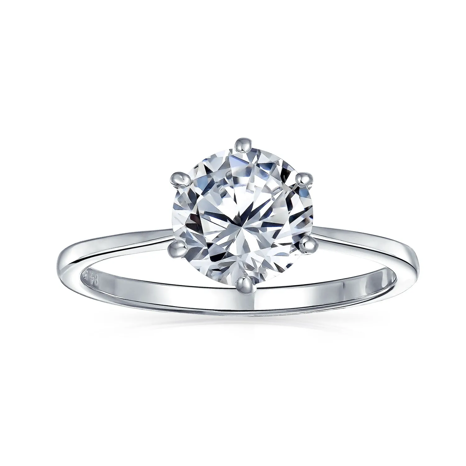 1.25CT 6 Prong AAA CZ Solitaire Engagement Ring .925Sterling Silver