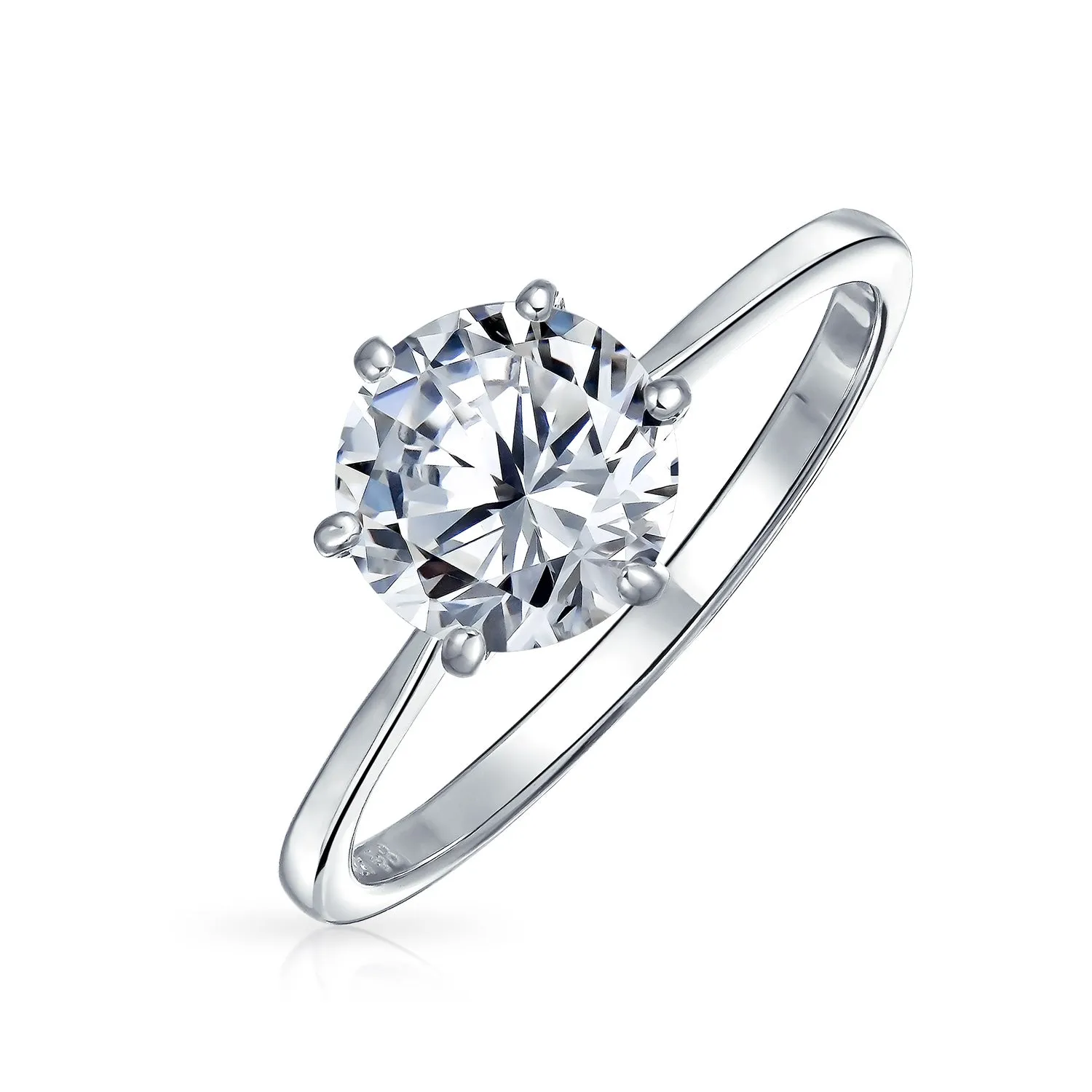 1.25CT 6 Prong AAA CZ Solitaire Engagement Ring .925Sterling Silver