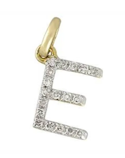 14 Karat Diamond Gold Initial Pendants