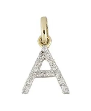 14 Karat Diamond Gold Initial Pendants