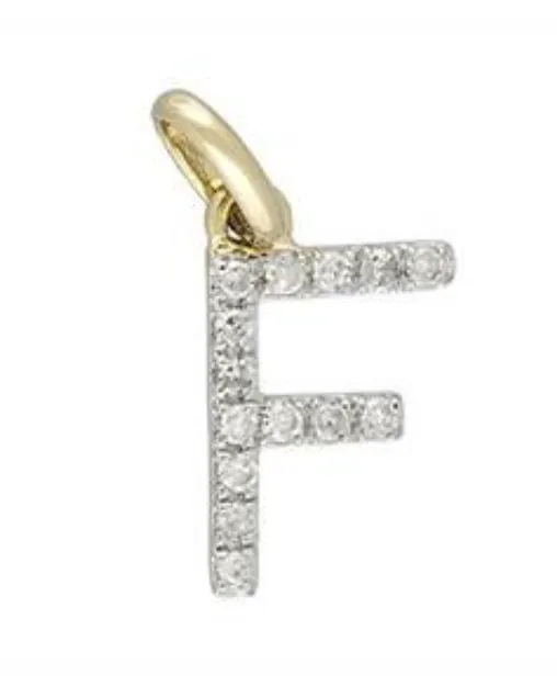 14 Karat Diamond Gold Initial Pendants