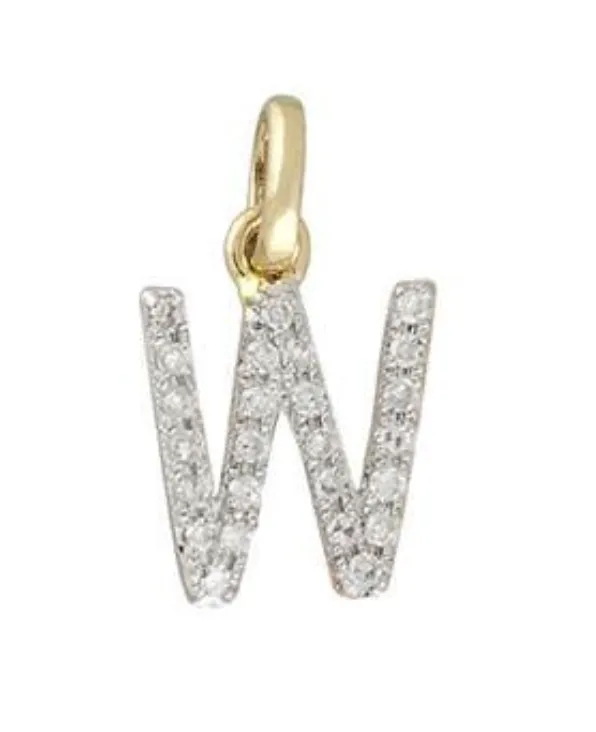 14 Karat Diamond Gold Initial Pendants