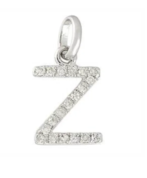 14 Karat Diamond Gold Initial Pendants