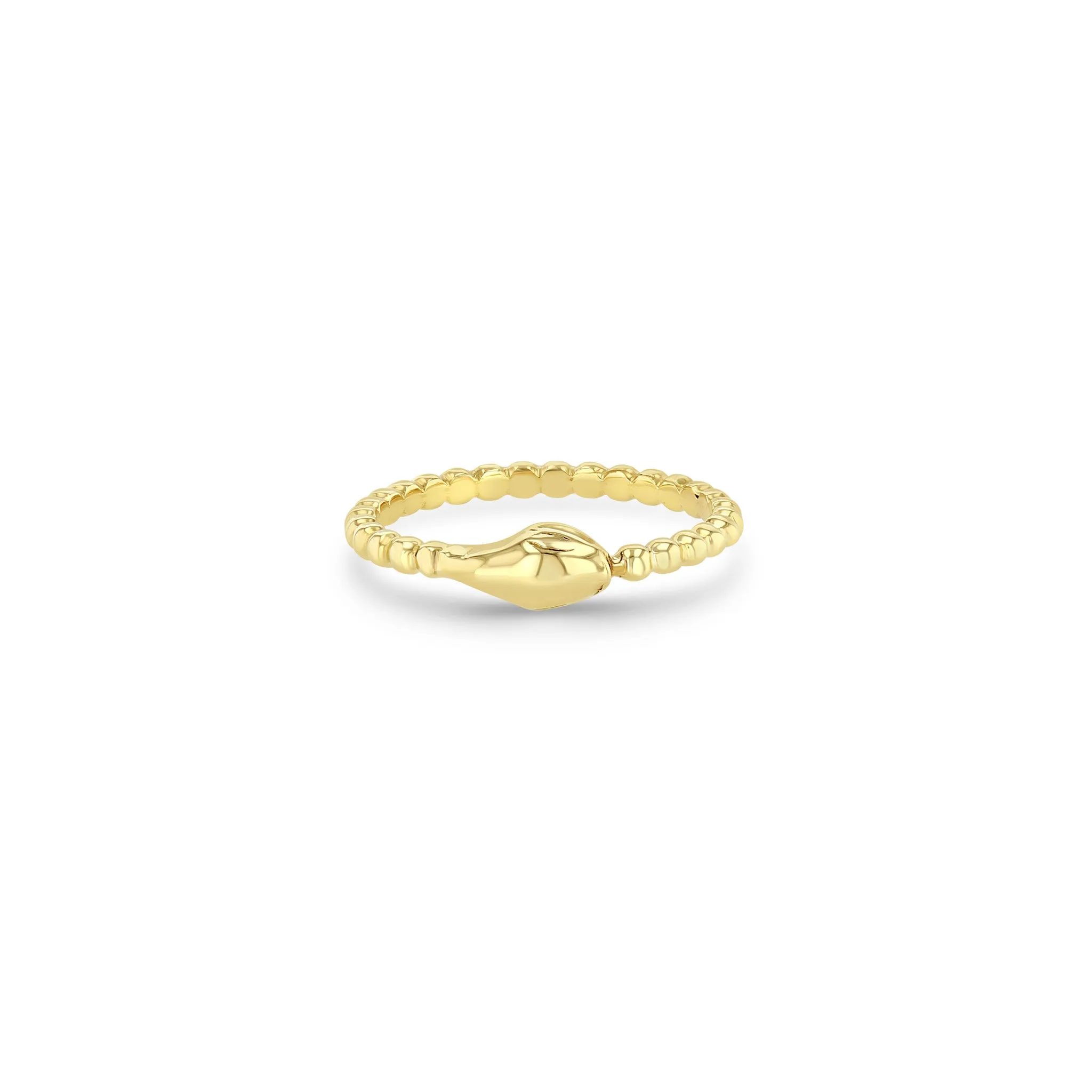 14k Beaded Diamond Snake Ring