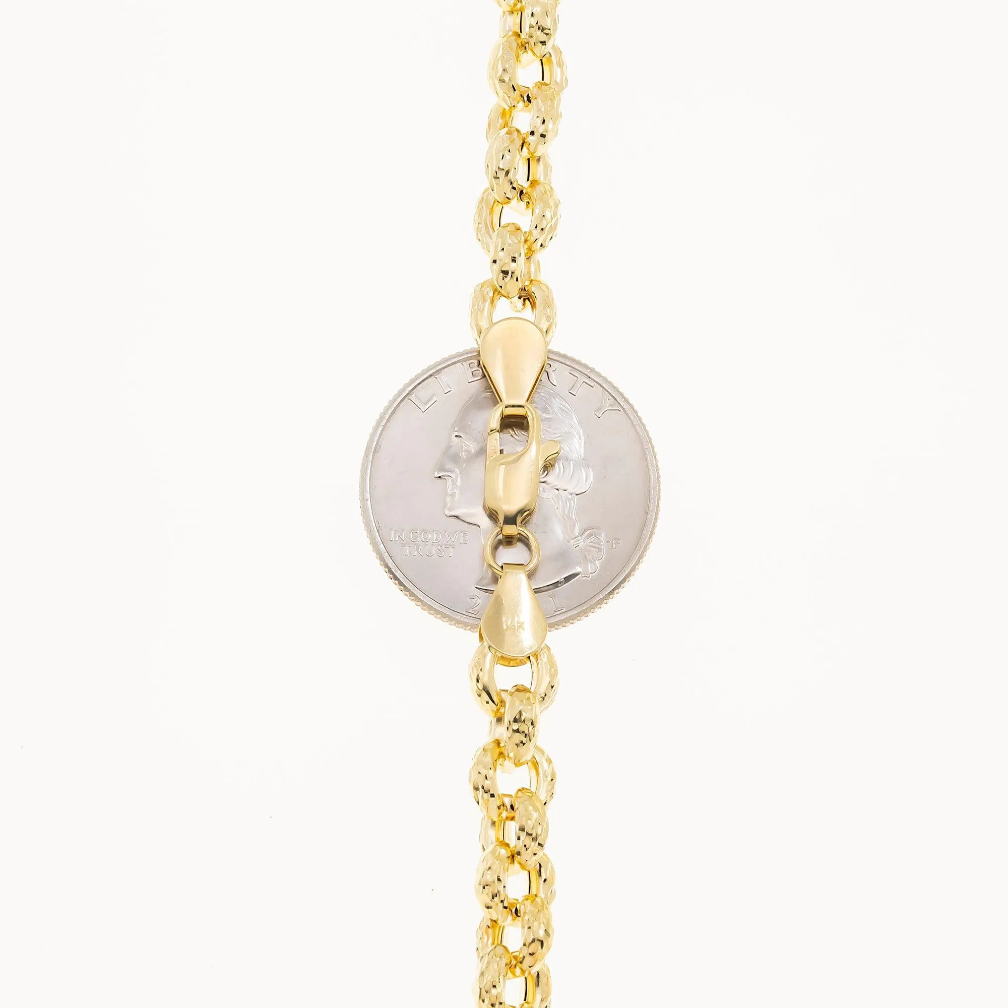 14K GOLD DIAMOND CUT BELCHER CHAIN