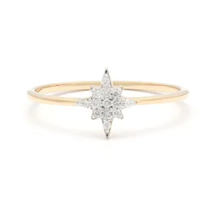 14K Gold Star Diamond Ring