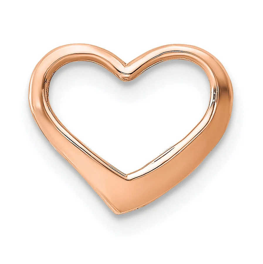 14K Rose Gold Polished Heart Design Slide Pendant