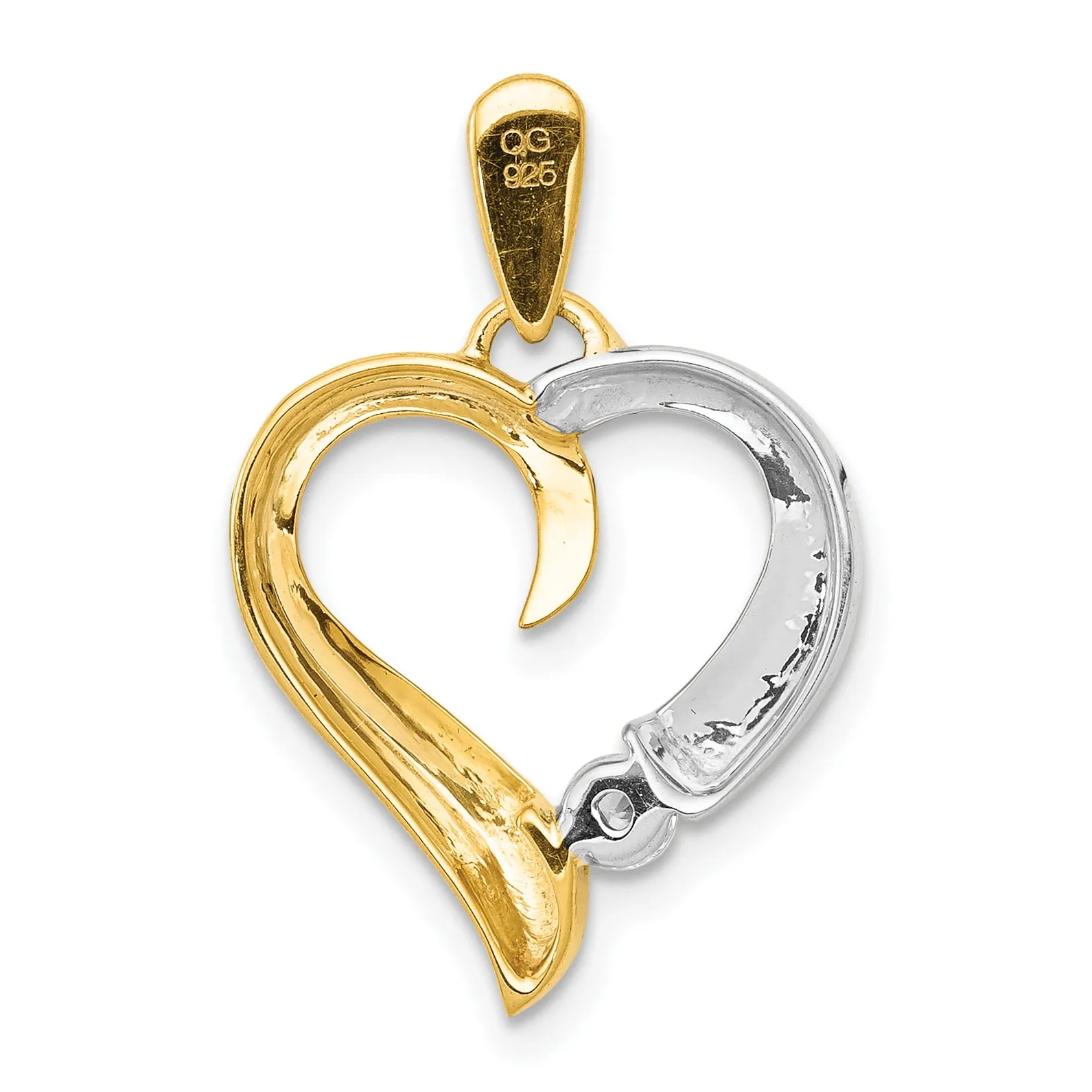 14k Two-tone 1/15ct. Diamond Heart Design Pendant