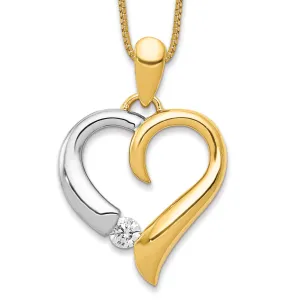 14k Two-tone 1/15ct. Diamond Heart Design Pendant