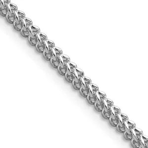 14K White Gold 2.3mm Franco with Lobster Clasp Chain Necklace