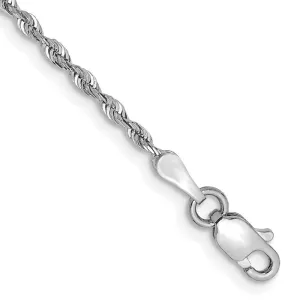 14K White Gold 7 Inch 1.85mm Diamond-cut Quadruple Rope Lobster Clasp Chain Bracelet