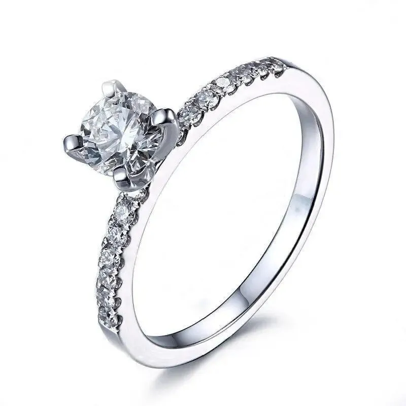 14k White Gold Moissanite Ring 0.7ct Total