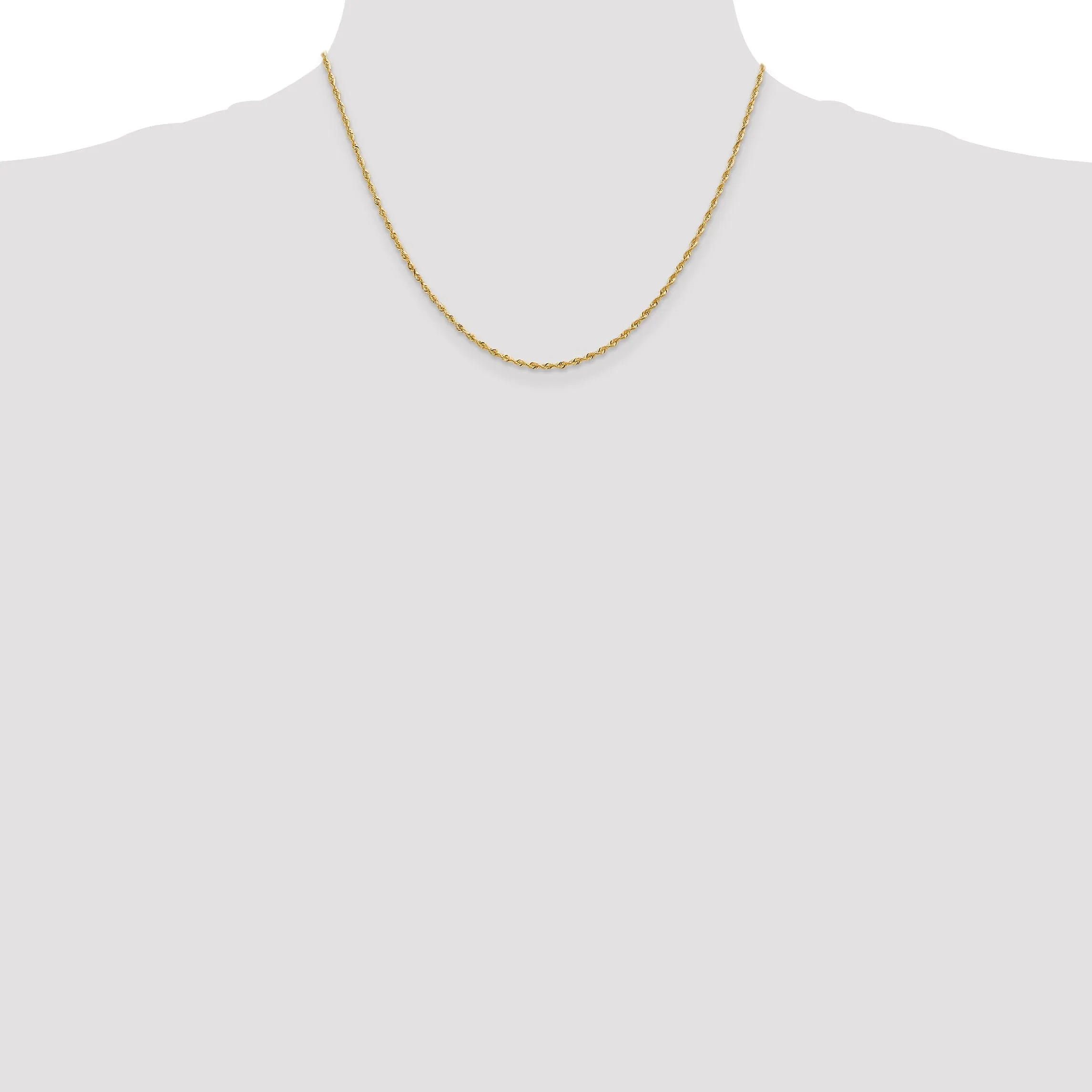 14k Yellow Gold 1.84mm D.C Quadruple Rope Chain