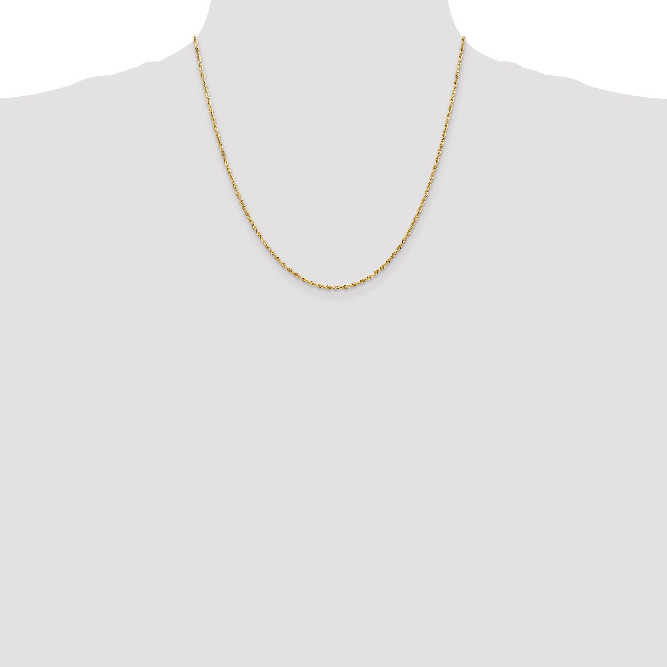 14k Yellow Gold 1.84mm D.C Quadruple Rope Chain