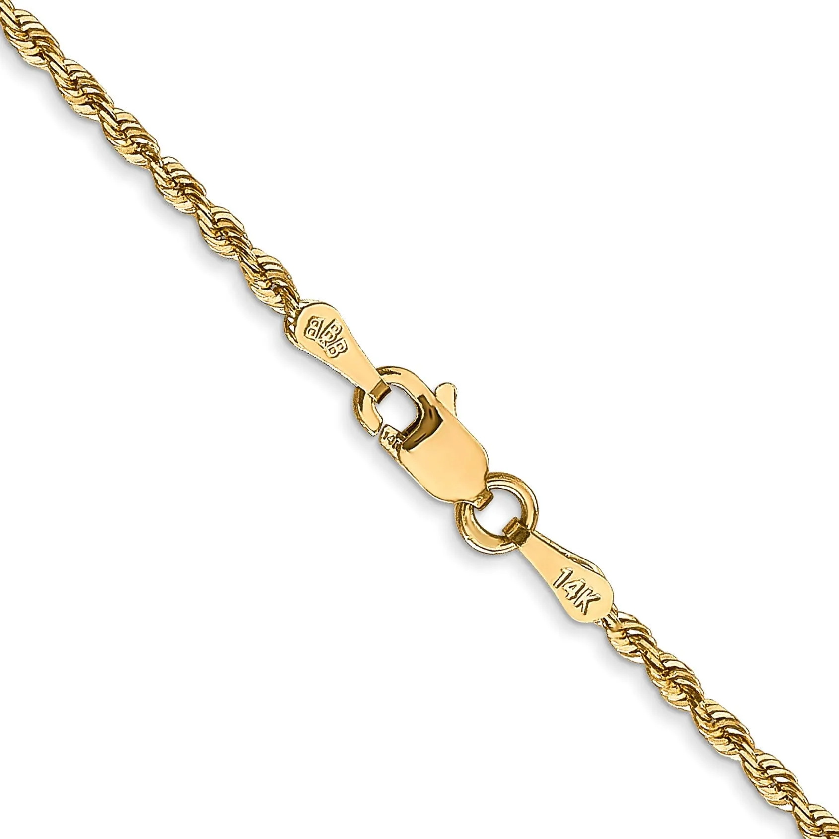 14k Yellow Gold 1.84mm D.C Quadruple Rope Chain