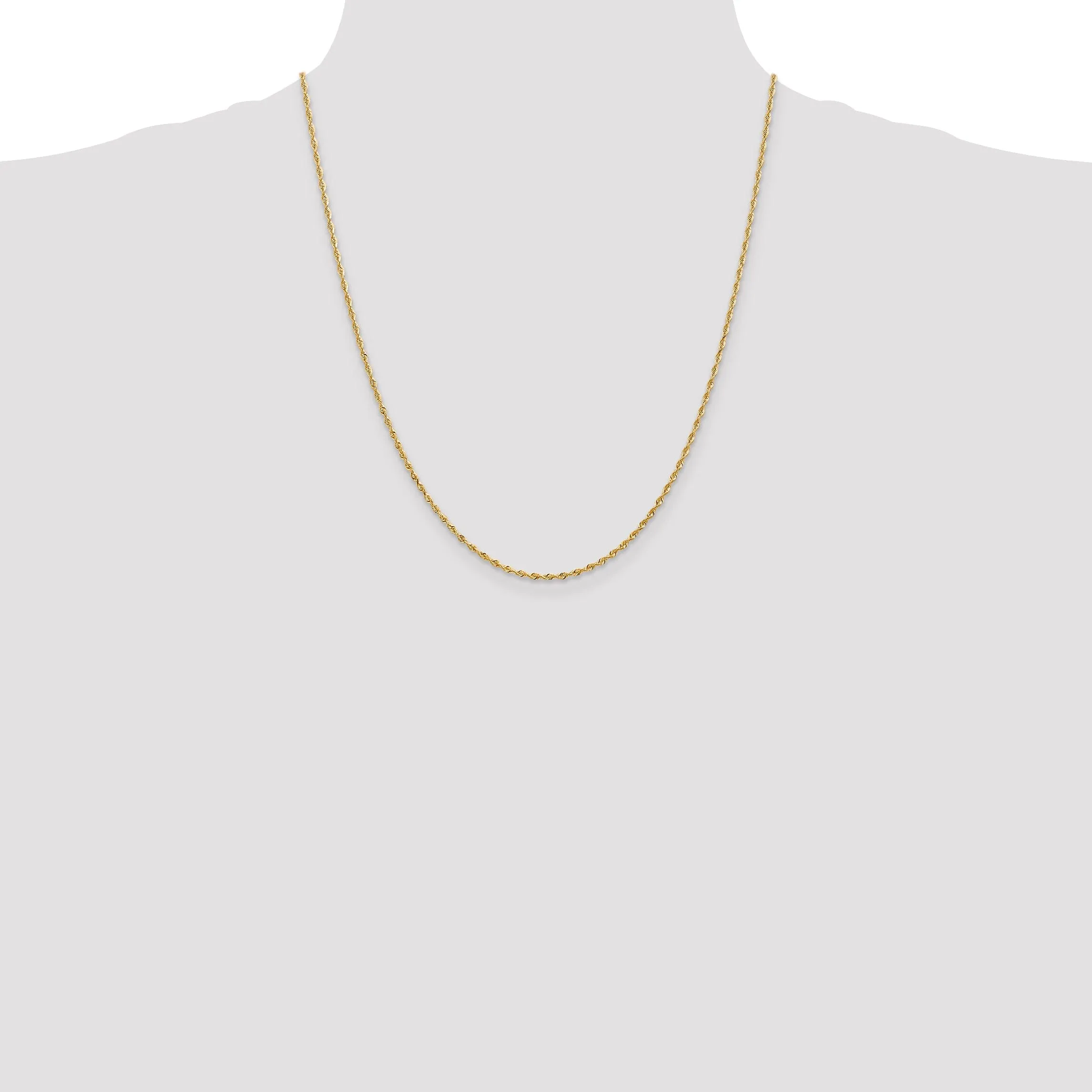 14k Yellow Gold 1.84mm D.C Quadruple Rope Chain