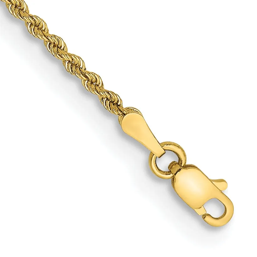 14k Yellow Gold 2.00mm Handmade Rope Chain