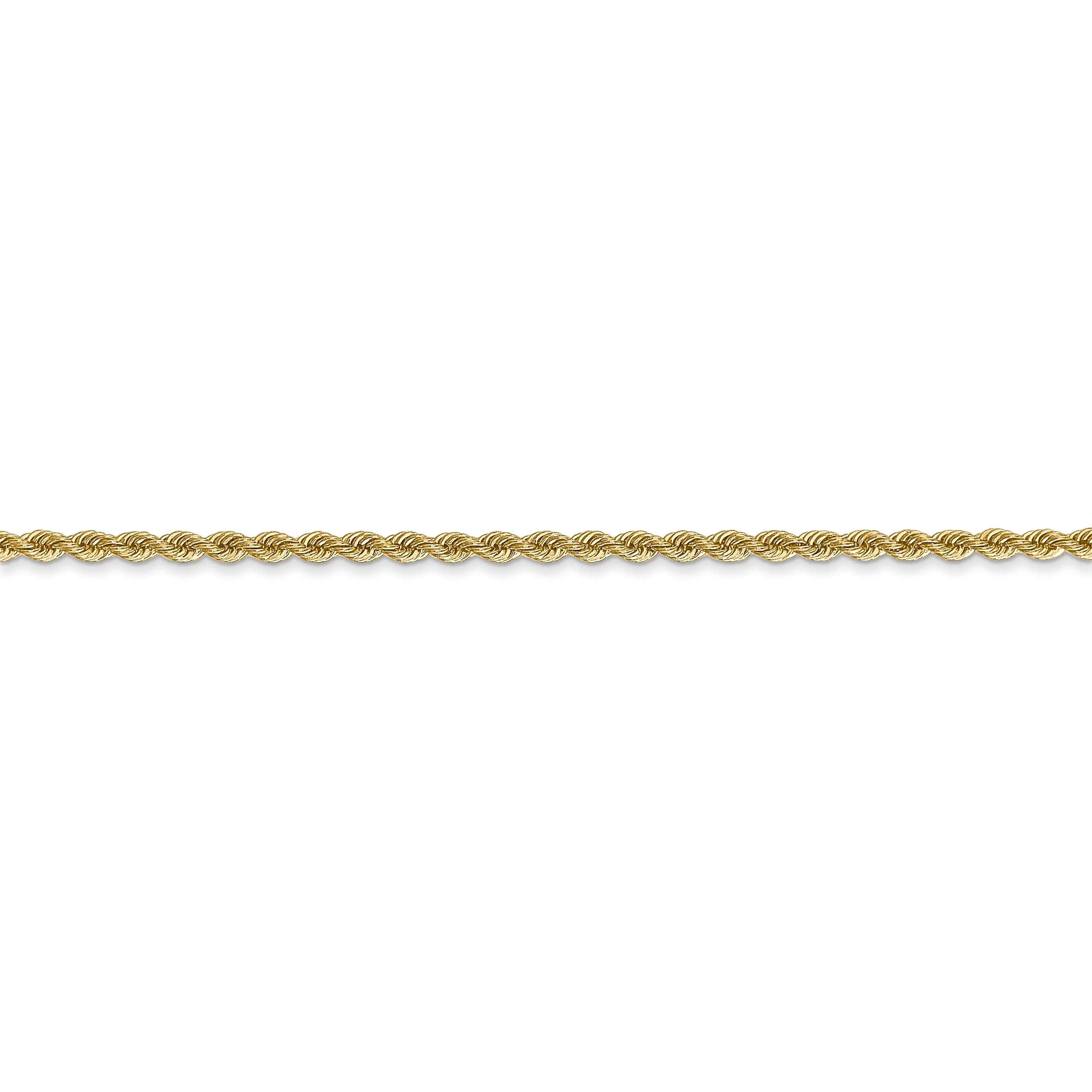 14k Yellow Gold 2.00mm Handmade Rope Chain