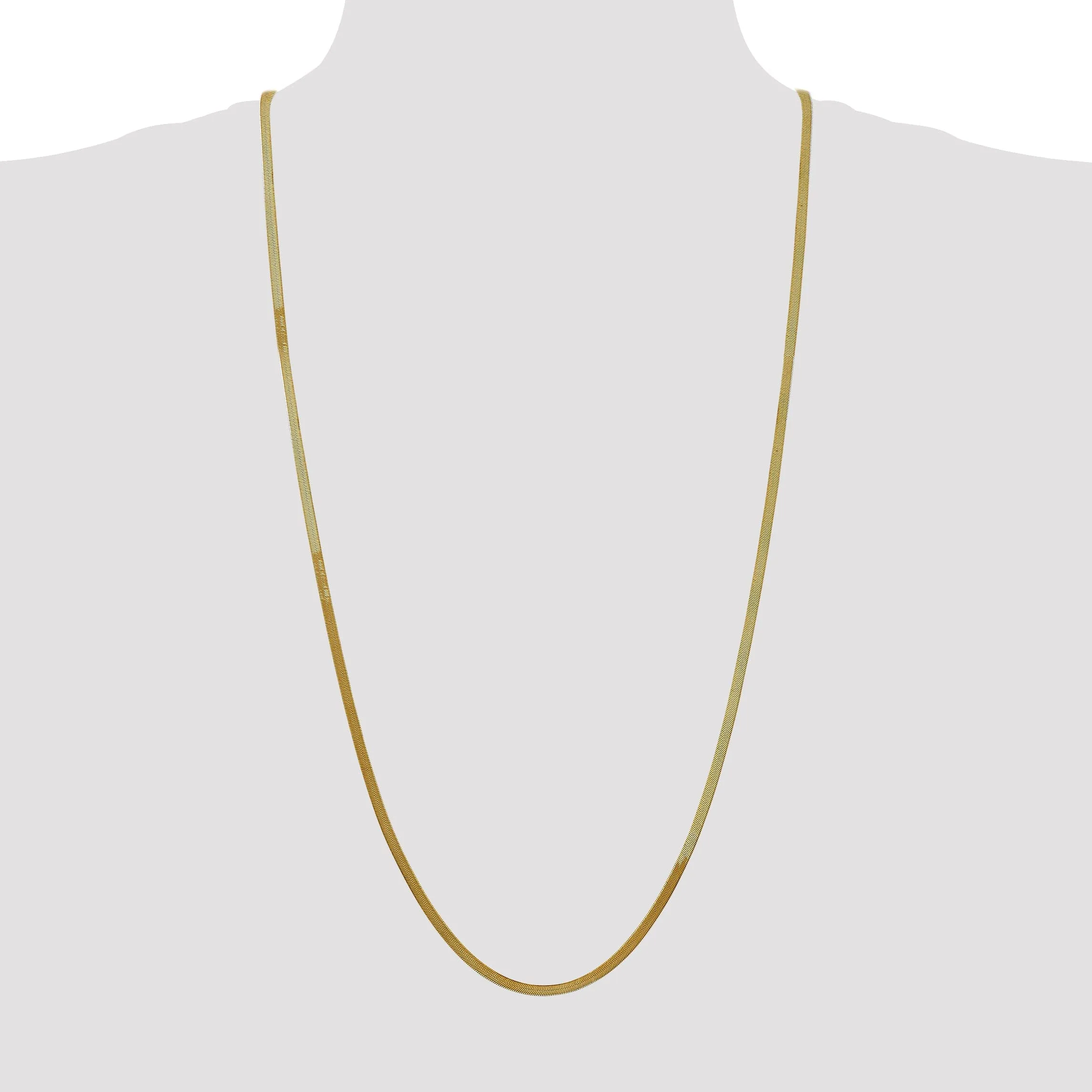 14k Yellow Gold 3.00mm Silky Herringbone Chain