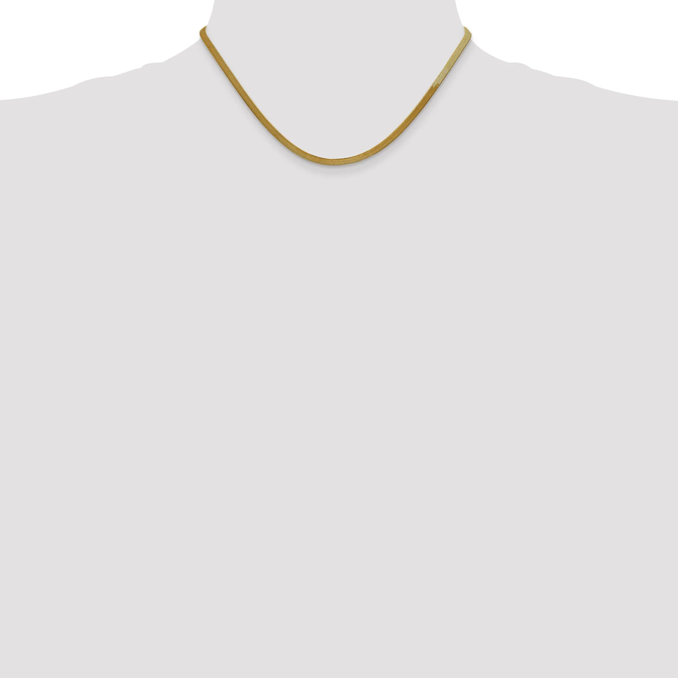 14k Yellow Gold 3.00mm Silky Herringbone Chain