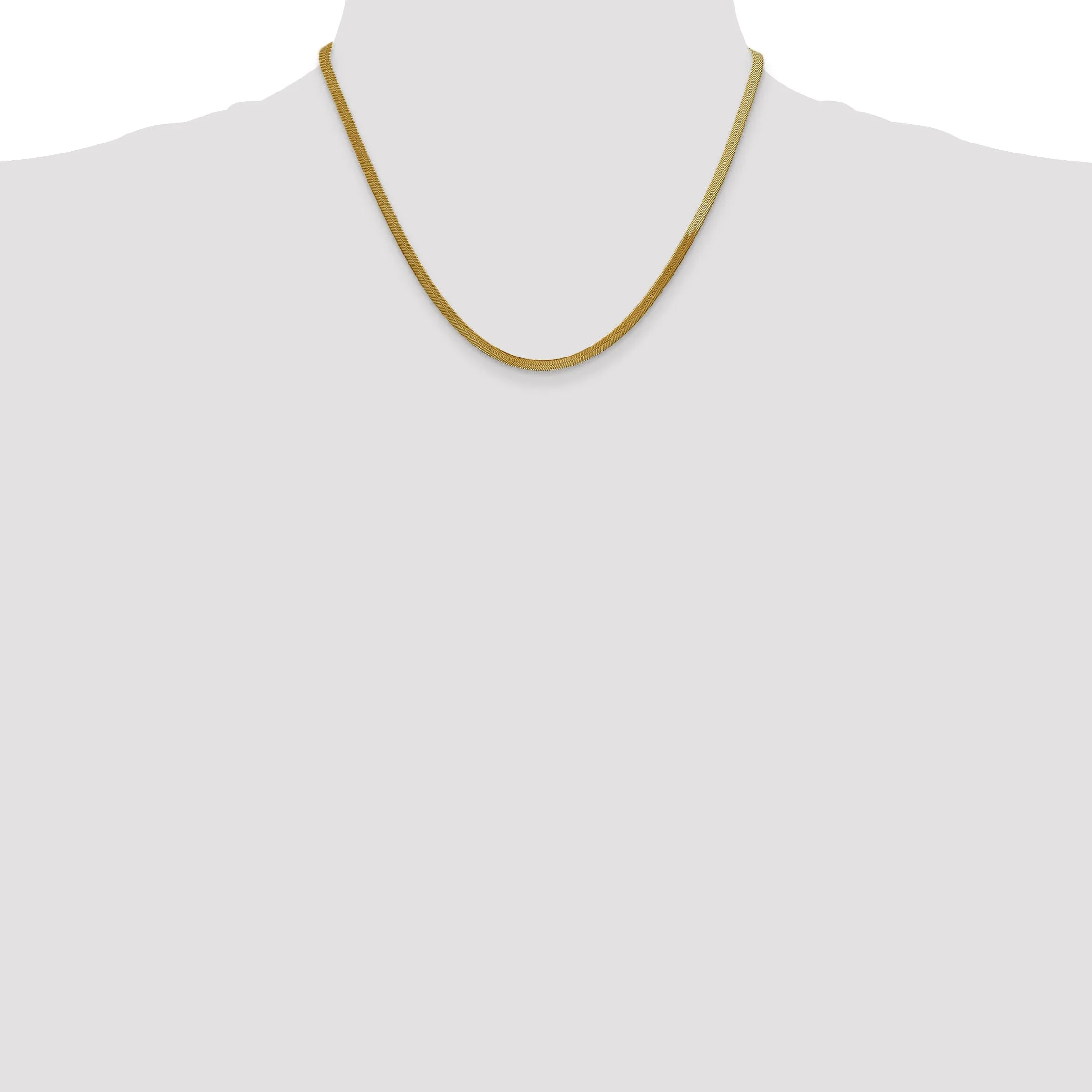 14k Yellow Gold 3.00mm Silky Herringbone Chain