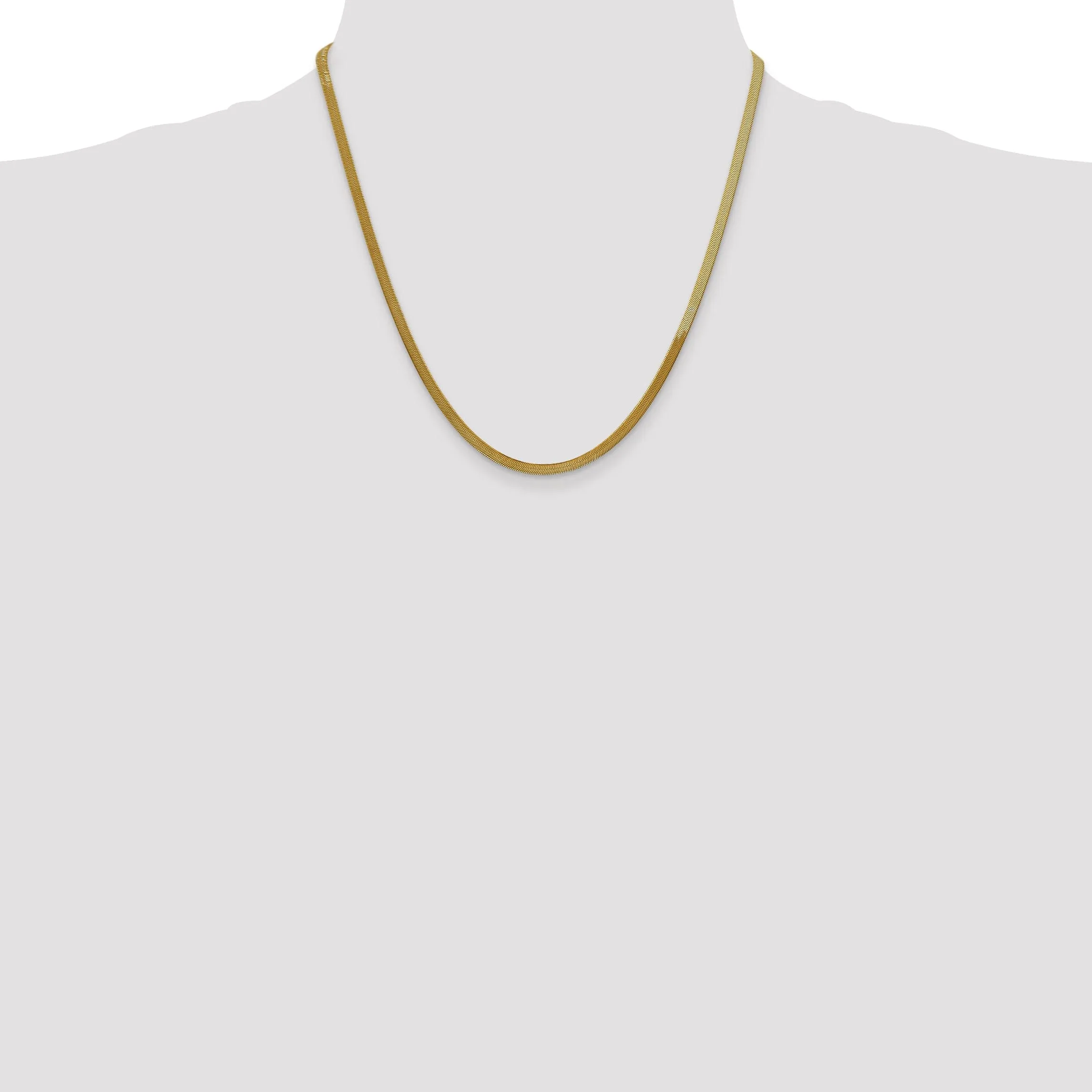 14k Yellow Gold 3.00mm Silky Herringbone Chain