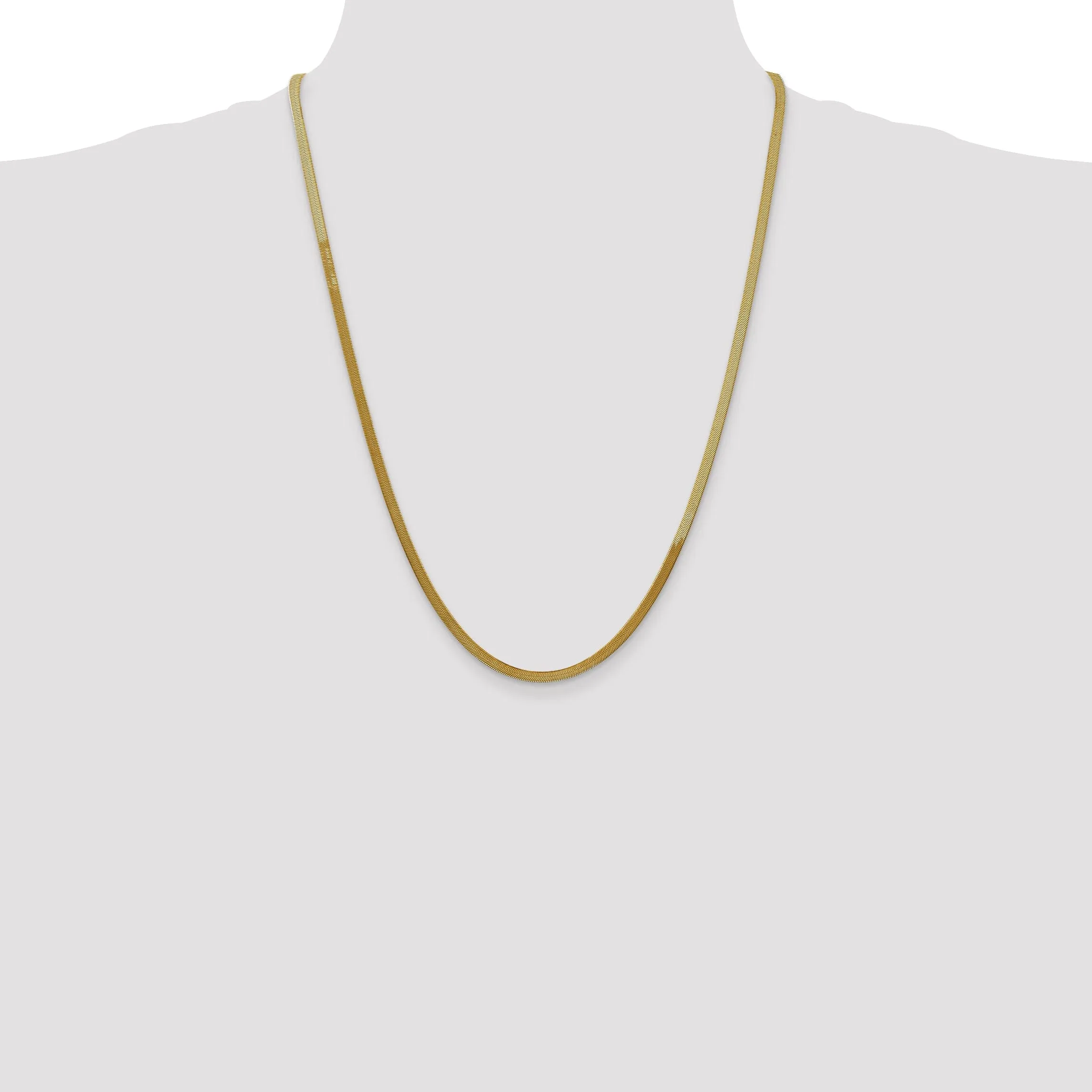 14k Yellow Gold 3.00mm Silky Herringbone Chain