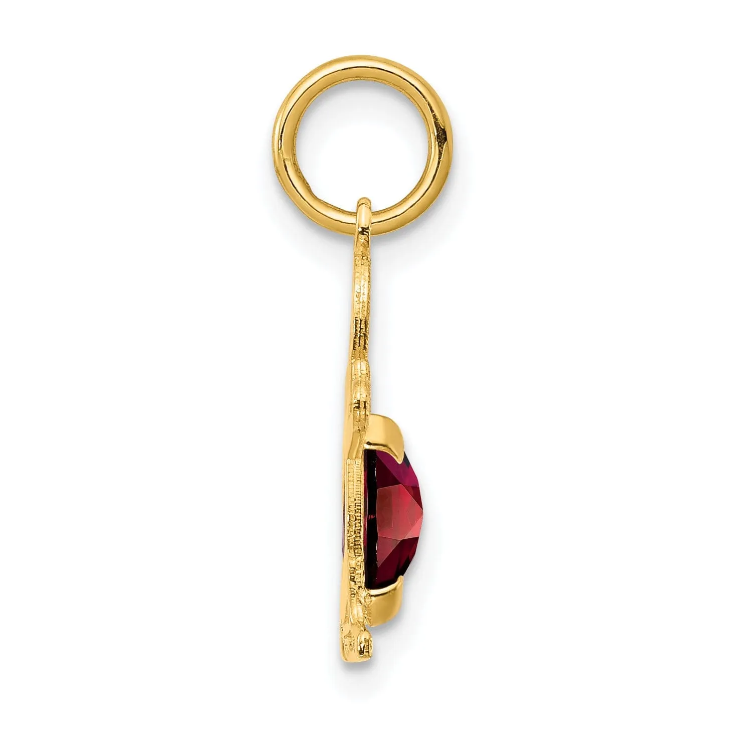 14k Yellow Gold Boy Oval Genuine Garnet