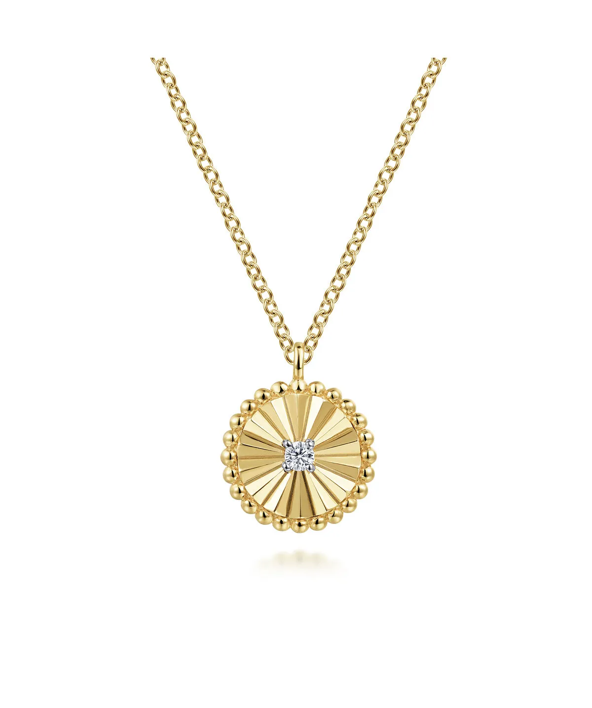 14K Yellow Gold Diamond Bujukan Pendant Necklace