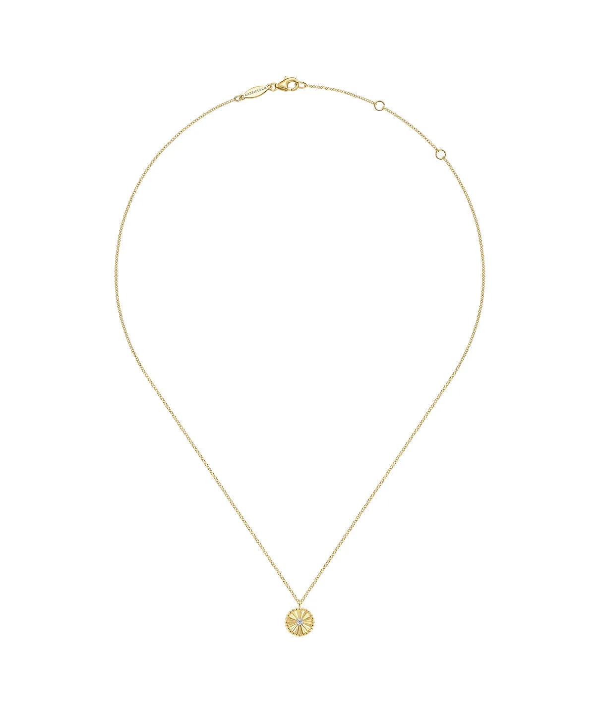 14K Yellow Gold Diamond Bujukan Pendant Necklace