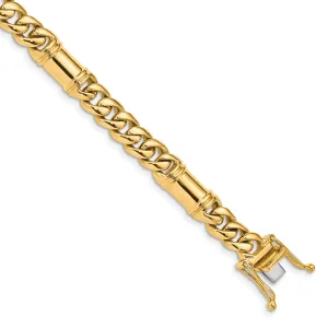 14k Yellow Gold Solid 7.50mm Fancy Link Chain