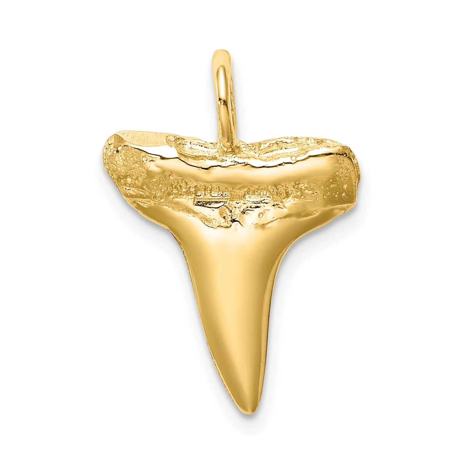 14K Yellow Gold Solid Polished Finish Shark Tooth Charm Pendant