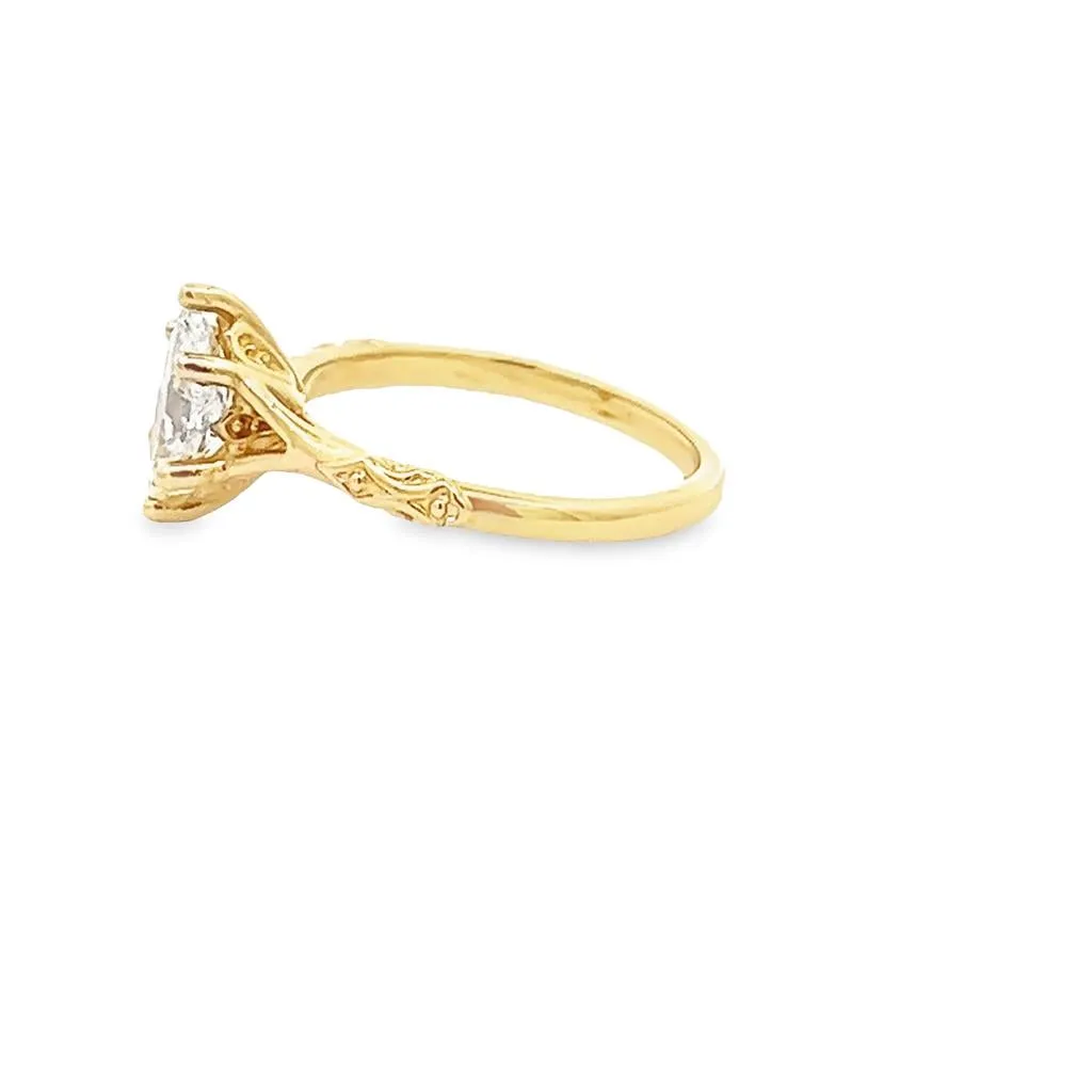 14K Yellow Gold Solitaire Marquise 1.00ctw Diamond Engagement Ring