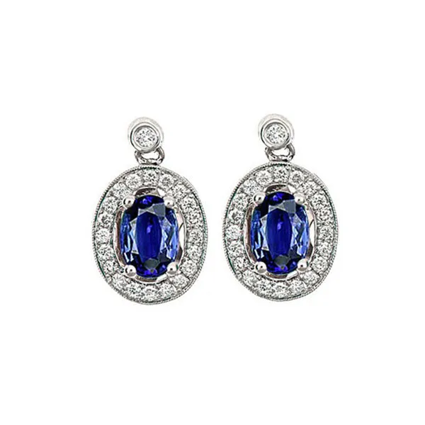 14KT White Gold & Diamond Classic Book Color Ensembles Fashion Earrings  - 1/4 ctw