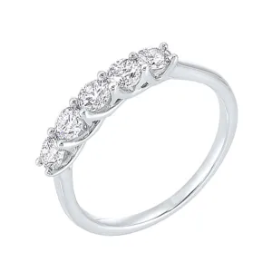 14KT White Gold & Diamond Classic Book Shared Prong Trellis Band Ring   - 1/2 ctw