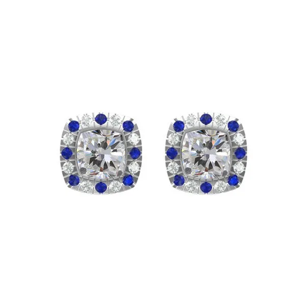 14KT White Gold & Diamond Studded Fashion Earrings  - 1/10 ctw