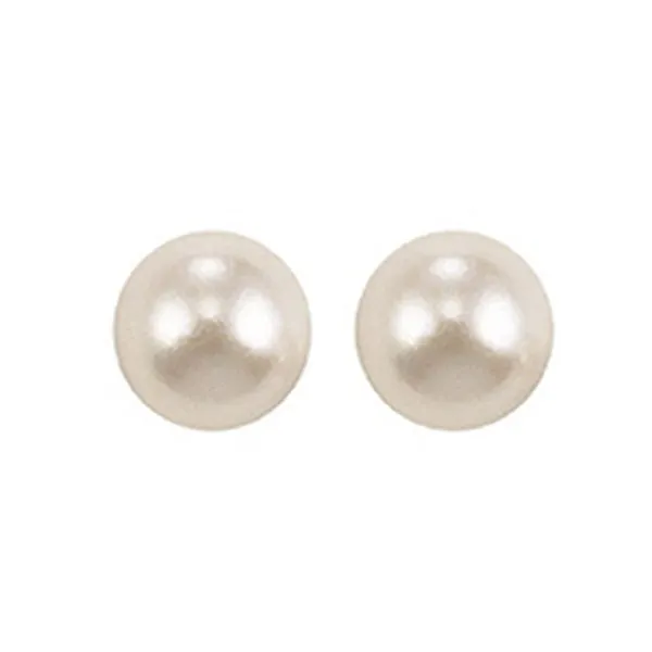 14KT White Gold Classic Book Akoya Pearl Stud Earrings