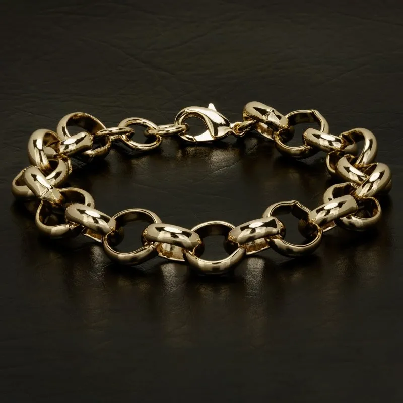 16mm Gold Classic Belcher Bracelet 9/10 Inches