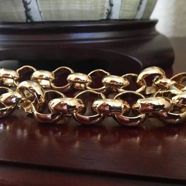 16mm Gold Classic Belcher Bracelet 9/10 Inches