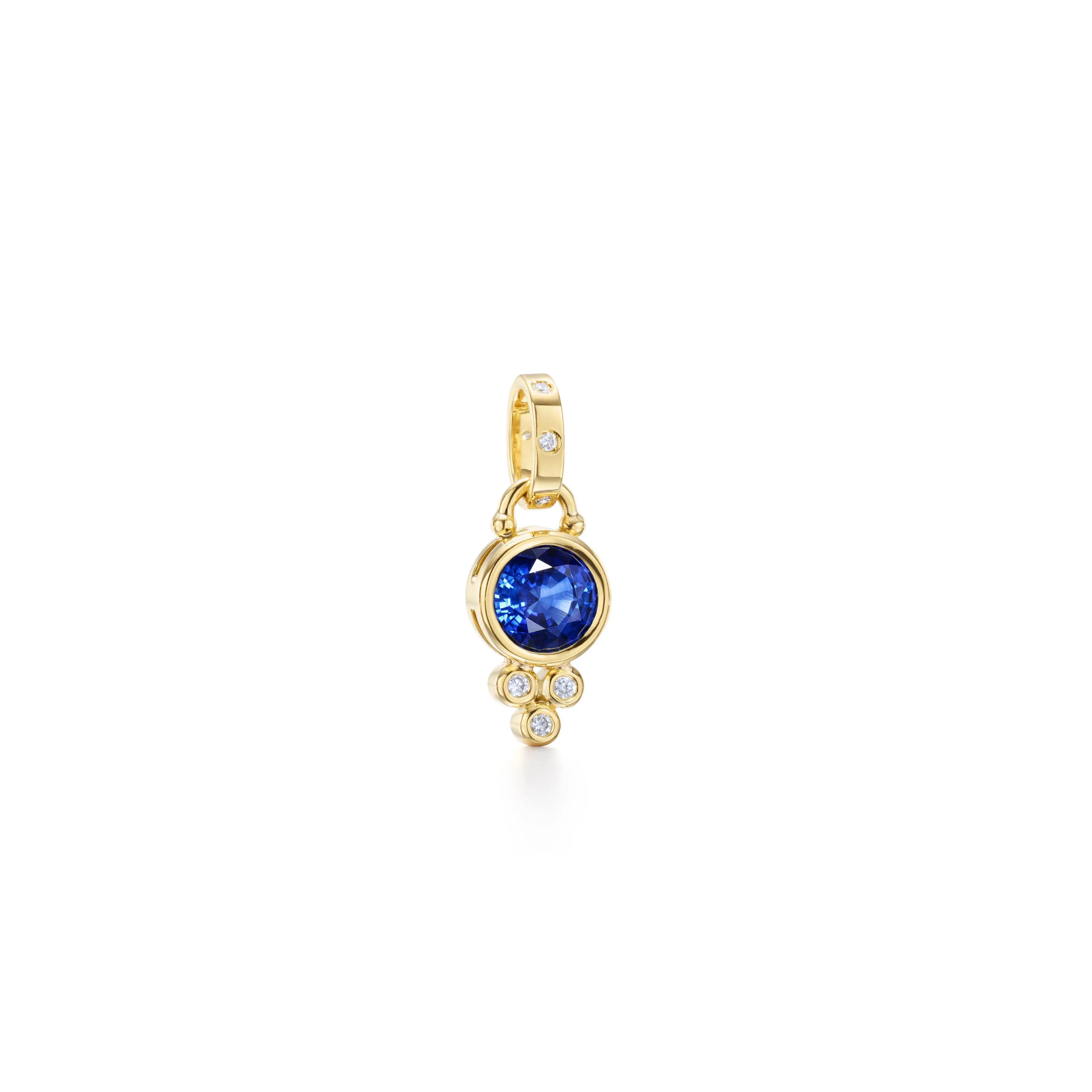 18K Blue Sapphire Mini Pendant