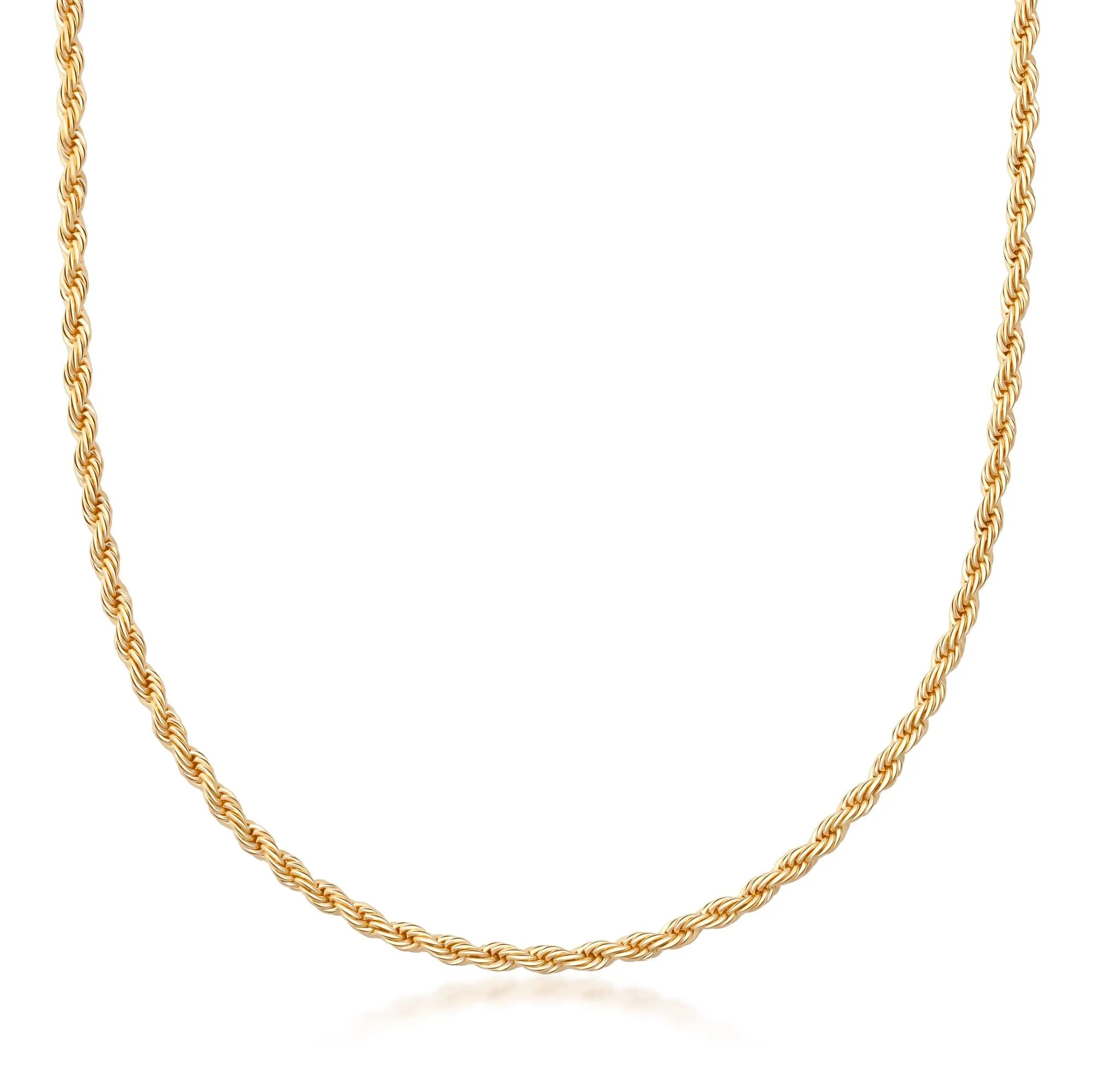 18k Gold Plated Rope Chain Necklace (available in multiple options)