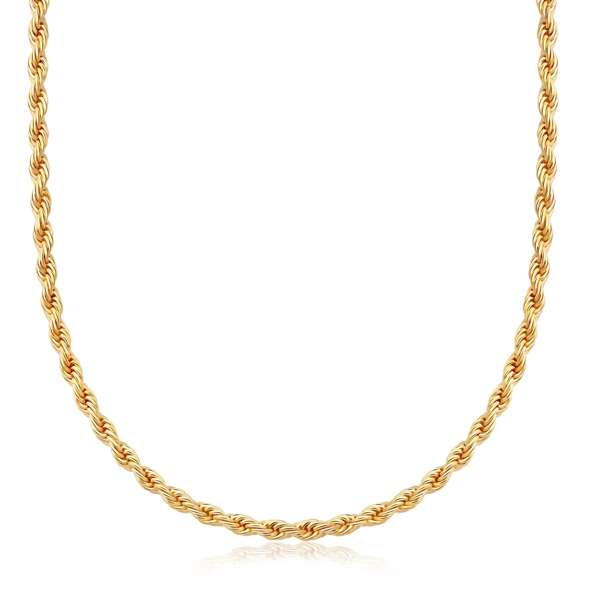 18k Gold Plated Rope Chain Necklace (available in multiple options)